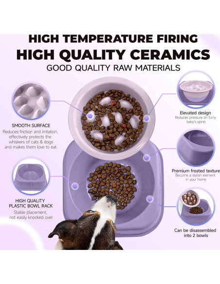 Cuenco de Alimentación Lento Cerámica AXIIJGL 18.3cm para Perros y Gatos Cuenco de Alimentación Lento Cerámica AXIIJGL 18.3cm para Perros y Gatos
