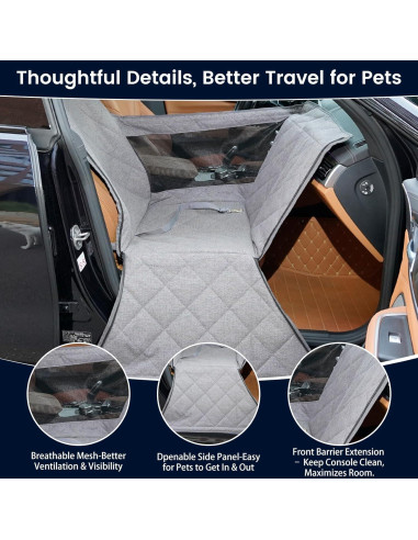 Asiento elevador para perro Dekeyoo DKY-B33DCST - Tela lino gris