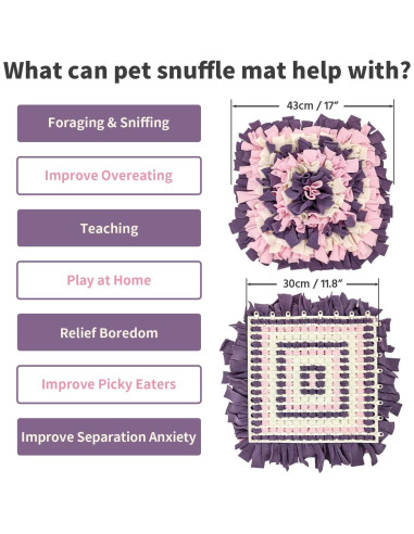 Alfombra de olfato para perros LIVEKEY 45x45 cm Rosa/Violeta/Blanco