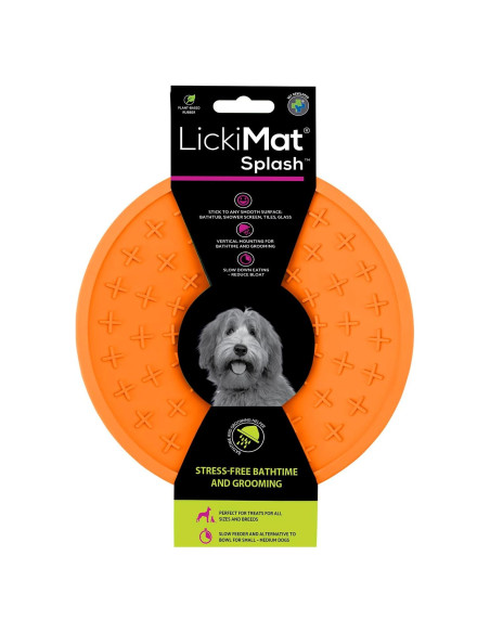 LICKIMAT Splash Cuenco Lento Naranja 18.8cm para Perros LICKIMAT Splash Cuenco Lento Naranja 18.8cm para Perros
