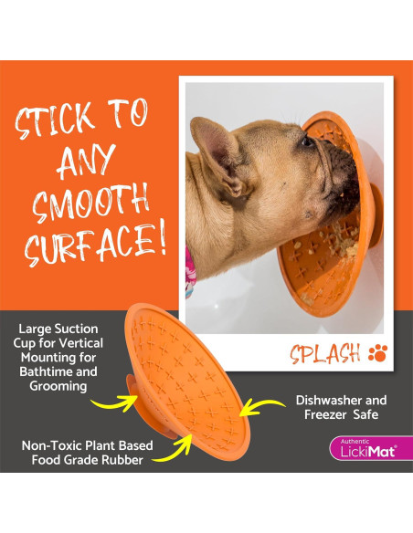 LICKIMAT Splash Cuenco Lento Naranja 18.8cm para Perros LICKIMAT Splash Cuenco Lento Naranja 18.8cm para Perros
