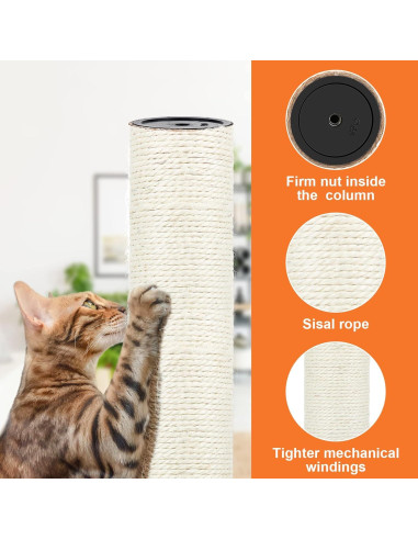 Poste Rascador para Gatos PETUOL M8 40 cm Sisal 4 Piezas