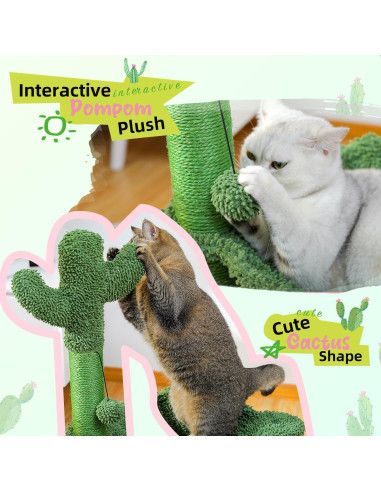 Árbol para Gatos PAWZ Road Cactus 84 cm con Hamaca y Rascador
