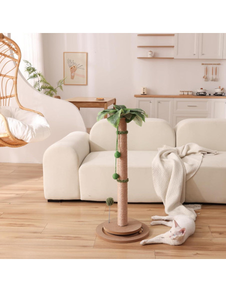 Poste Rascador para Gatos Aplatho 84.3 cm con Cuerda de Sisal Poste Rascador para Gatos Aplatho 84.3 cm con Cuerda de Sisal