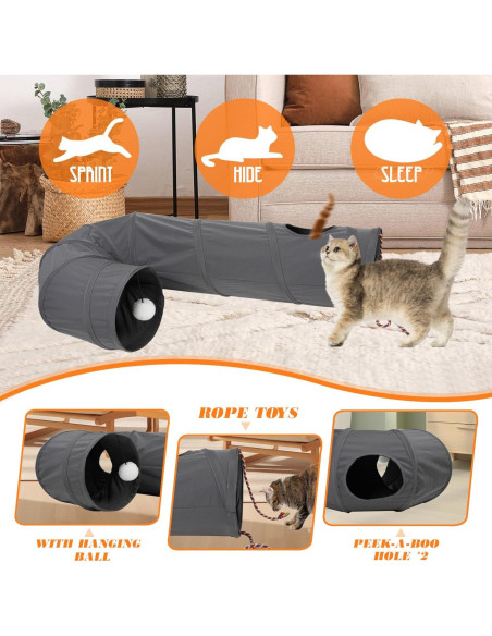 Túnel para Gatos PAOPO DG-Jtunnel 25x17.8cm Gris Oscuro Túnel para Gatos PAOPO DG-Jtunnel 25x17.8cm Gris Oscuro