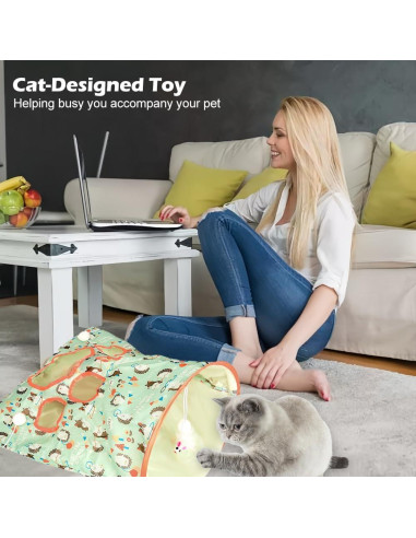 Túnel Plegable para Gatos SYCOOVEN con Sonido Crujiente
