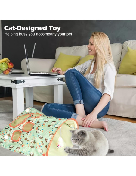 Túnel Plegable para Gatos SYCOOVEN con Sonido Crujiente Túnel Plegable para Gatos SYCOOVEN con Sonido Crujiente