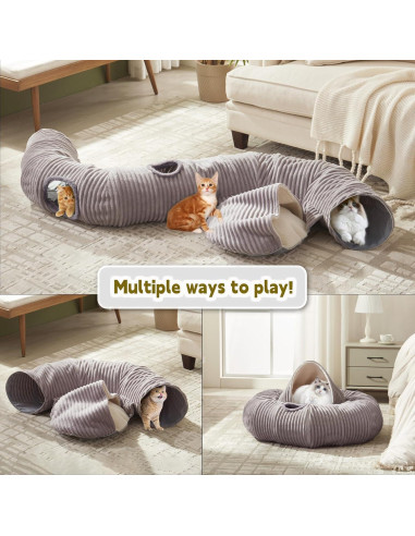 Cama Túnel Grande para Gatos WINDRACING 95 cm Gris