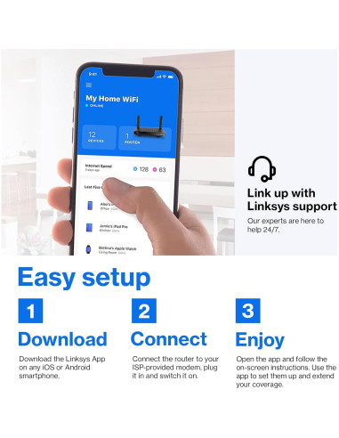 Router Linksys MR7350 Mesh Wi-Fi 6 Doble Banda 1589 m 25+ Dispositivos