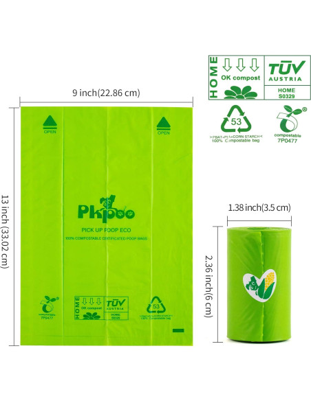 Bolsas de Basura Compostables Pkpoo 240 Cuentas 33x23 cm Bolsas de Basura Compostables Pkpoo 240 Cuentas 33x23 cm