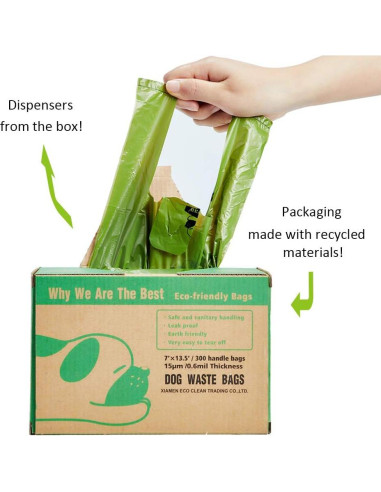 Bolsas de Desechos para Perros ECO-CLEAN 300 Unidades Biodegradables