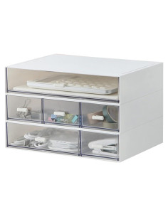 Organizador de Escritorio MILULUGO Blanco 6 Cajones 22.6x16.5x13 cm