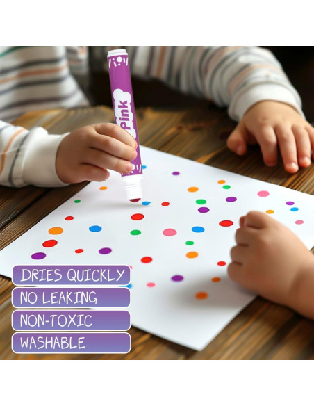 Marcadores de Puntos DOSEWART 12 Colores Lavables para Niños Marcadores de Puntos DOSEWART 12 Colores Lavables para Niños