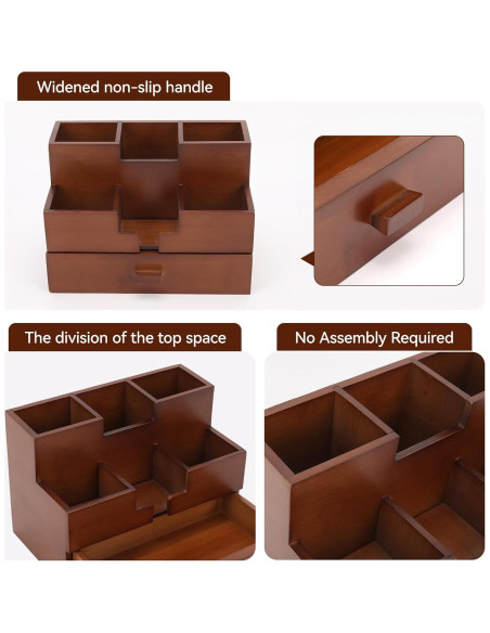Organizador de Escritorio de Bambú Charmlife 3 Niveles 25.4x17.8x14.5 cm Organizador de Escritorio de Bambú Charmlife 3 Niveles 25.4x17.8x14.5 cm