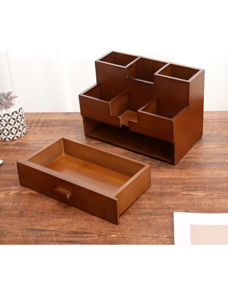 Organizador de Escritorio de Bambú Charmlife 3 Niveles 25.4x17.8x14.5 cm Organizador de Escritorio de Bambú Charmlife 3 Niveles 25.4x17.8x14.5 cm
