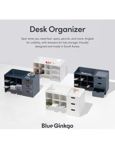 Organizador de Escritorio Apilable BLUE GINKGO Hive Stack - Blanco