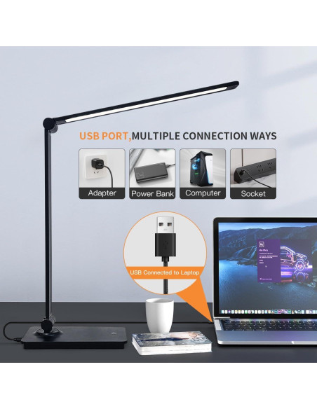 Lámpara de Escritorio LED LUZOLUMIN Plegable 700 Lúmenes Lámpara de Escritorio LED LUZOLUMIN Plegable 700 Lúmenes