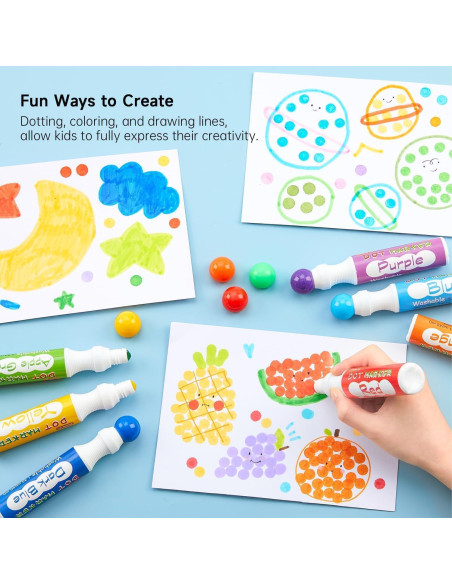 Marcadores de Puntos Shuttle Art 10 Colores Lavables No Tóxicos Marcadores de Puntos Shuttle Art 10 Colores Lavables No Tóxicos
