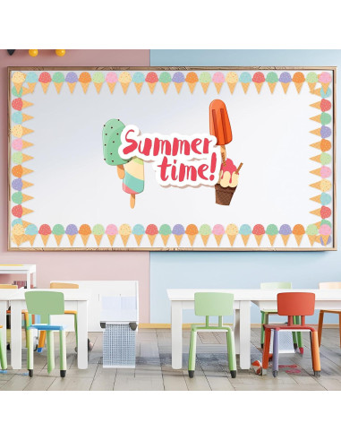 Bordes de Pizarra Autoadhesivos FYSUIMU 20 m Helado Colorido