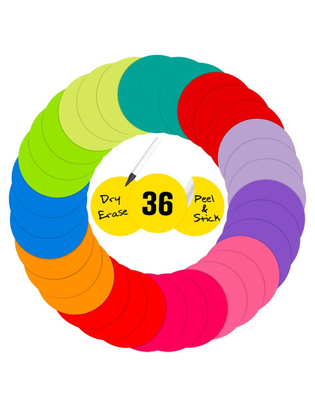 Puntos de Borrado en Seco Outus 28 cm 36 Pzs Vinilo Multicolor Puntos de Borrado en Seco Outus 28 cm 36 Pzs Vinilo Multicolor