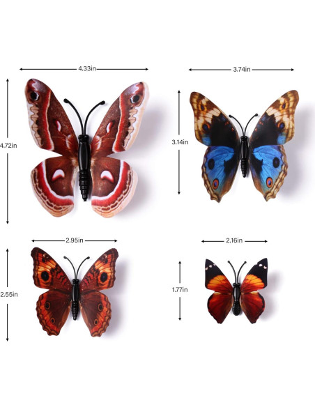 24 Pegatinas de Pared Mariposas 3D AM AMAONM Decoración 24 Pegatinas de Pared Mariposas 3D AM AMAONM Decoración