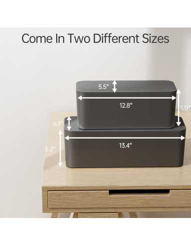 Caja de Gestión de Cables YECAYE 2 Pack Negro, Organizador Seguro