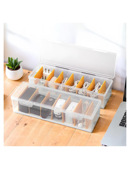 Cajas Organizadoras de Cables PAVSTINE - 2 Paquetes Transparentes Cajas Organizadoras de Cables PAVSTINE - 2 Paquetes Transparentes