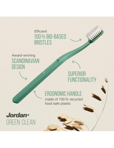 Cepillo de Dientes Manual Jordan Green Clean - Sostenible, 4 Unidades