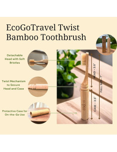 Cepillo de Dientes de Bambú EcoGoTravel Desmontable 12.7 cm 2
