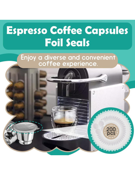 200 Sellos de Aluminio Gfdoso para Cápsulas de Café 37mm 200 Sellos de Aluminio Gfdoso para Cápsulas de Café 37mm