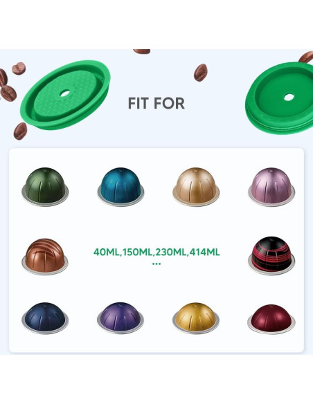 Paquete 2 Tapas Reutilizables Café Silicona Verde 80/150/230ml Paquete 2 Tapas Reutilizables Café Silicona Verde 80/150/230ml