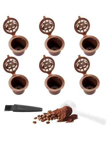 Cápsulas de café reutilizables Rugam para Nespresso - Paquete de 6