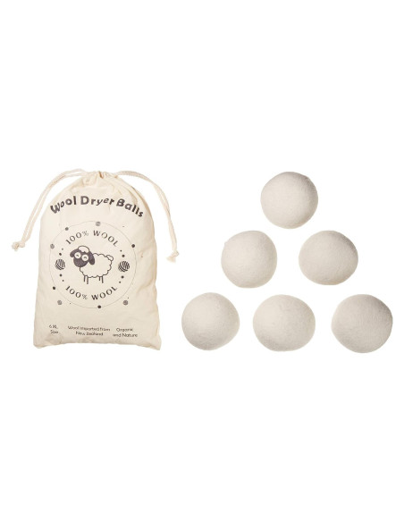 Bolas de Secado de Lana Orgánica LuxmeCo XL Reutilizables 6 Pzas Bolas de Secado de Lana Orgánica LuxmeCo XL Reutilizables 6 Pzas