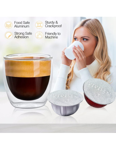 Tapa de Aluminio VIVI SKY para Cápsulas Nespresso Vertuoline - 120 Pcs