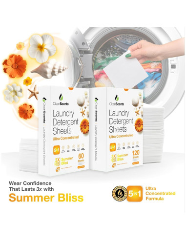 Hojas de Detergente para Ropa Bio Essentials 120 Hojas