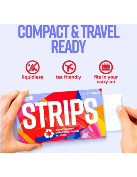 Hojas de Detergente para Ropa STRIPS Eco 6 Cargas Sin Fragancia Hojas de Detergente para Ropa STRIPS Eco 6 Cargas Sin Fragancia