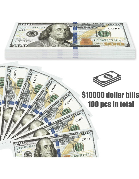 Set de Dinero Falso Alagoo 100 Piezas para Niños - Juguete Educativo Set de Dinero Falso Alagoo 100 Piezas para Niños - Juguete Educativo