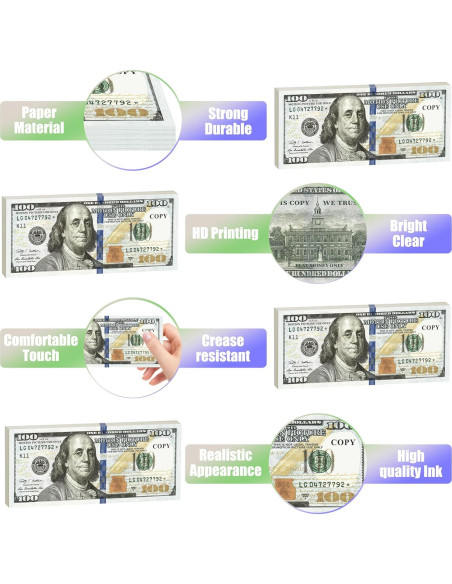 Set de Dinero Falso Alagoo 100 Piezas para Niños - Juguete Educativo Set de Dinero Falso Alagoo 100 Piezas para Niños - Juguete Educativo