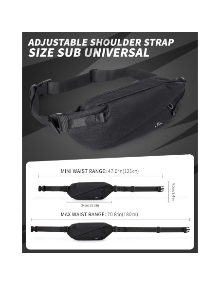 Bolso Cruzado Suwap Antirrobo Ajustable Negro 33.8x16cm Bolso Cruzado Suwap Antirrobo Ajustable Negro 33.8x16cm