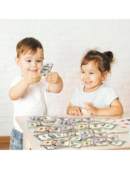 105 Billetes Falsos de Juego Lovfri - Dinero Educativo para Niños 105 Billetes Falsos de Juego Lovfri - Dinero Educativo para Niños