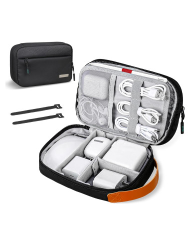 Estuche Organizador de Cables Lacdo Negro 3 Capas Portátil