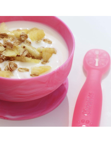 Cuencos de Silicona ChooMee para Bebés 4 oz 2 Piezas Rosa