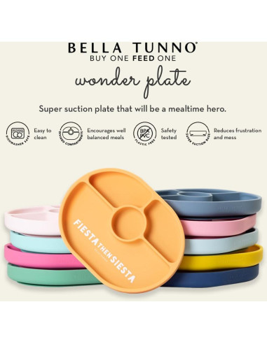 Plato de Succión Bella Tunno Pequeño Gourmet Silicona 4 Compartimentos