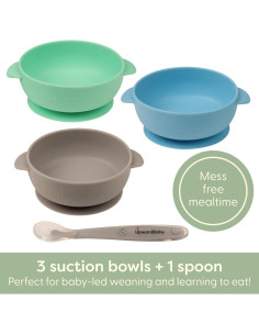 Set de Cuencos y Cucharas de Silicona UpwardBaby - 4 Piezas 2