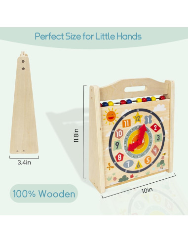 Reloj de Aprendizaje Montessori Woodenfun para Niños 1-3 Años