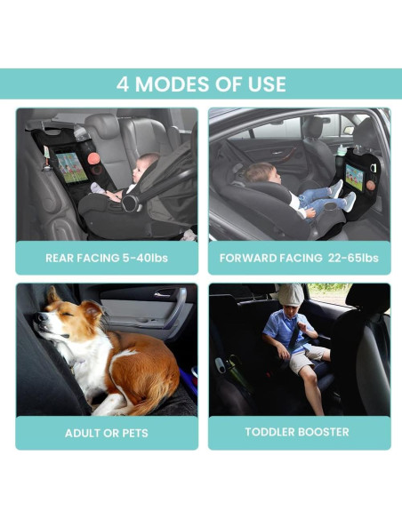 Organizador de Asiento de Coche Lulyboo Negro 22.86x50.8 cm Organizador de Asiento de Coche Lulyboo Negro 22.86x50.8 cm