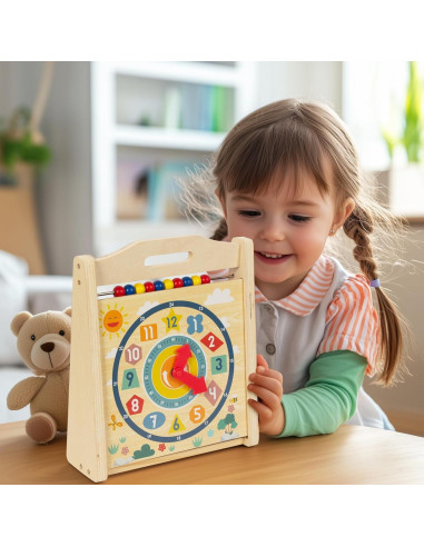 Reloj de Aprendizaje Montessori Woodenfun para Niños 1-3 Años