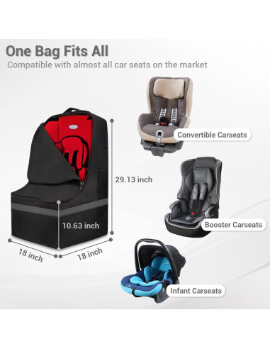Bolsa de Viaje Acolchada ProFaster para Asiento de Auto Gris
