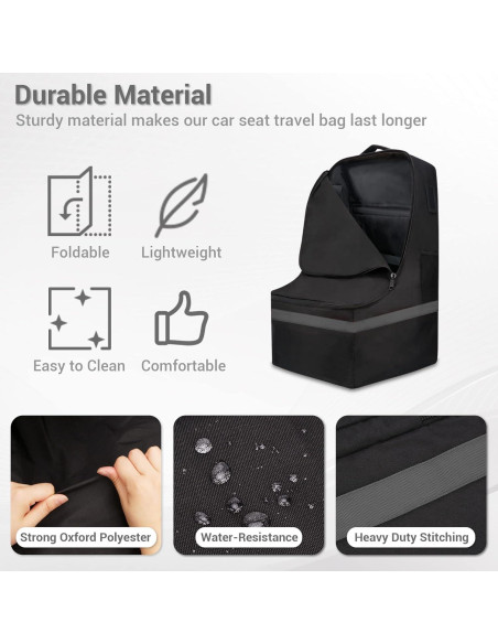 Bolsa de Viaje Acolchada ProFaster para Asiento de Auto Gris Bolsa de Viaje Acolchada ProFaster para Asiento de Auto Gris