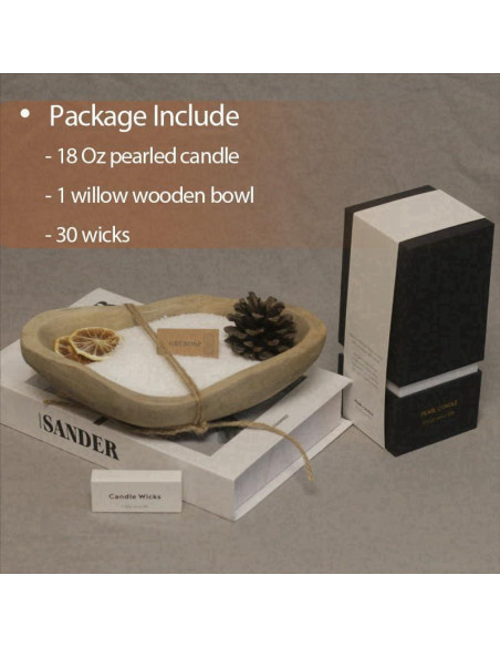 Kit de Velas DIY GrusoSP con Tazón de Madera y 30 Mechas Kit de Velas DIY GrusoSP con Tazón de Madera y 30 Mechas